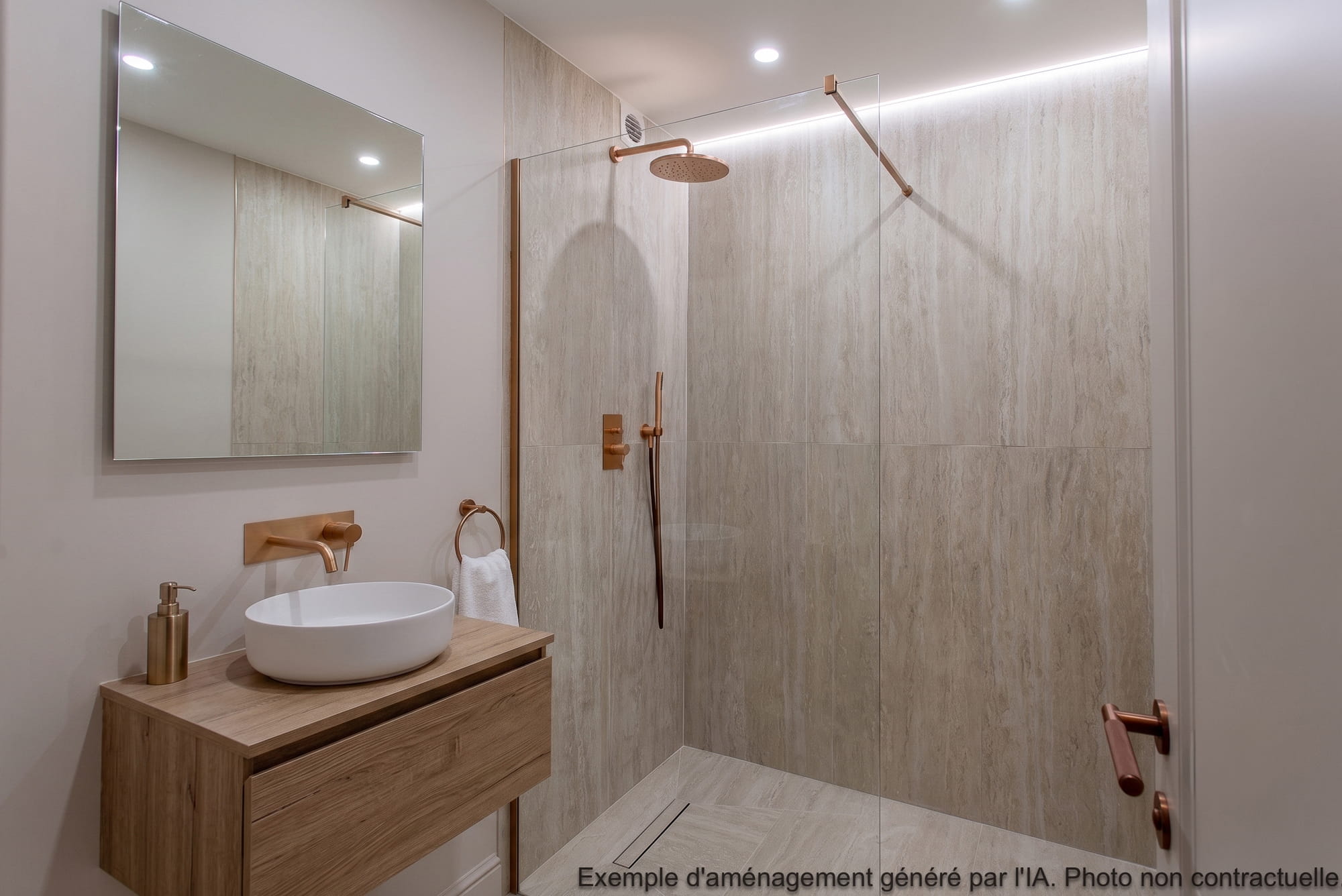 Salle de Douche - Exemple d'aménagement avec l'IA